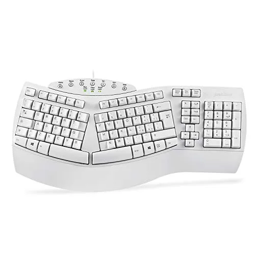 Perixx PERIBOARD-512 Ergonomische Tastatur – Design Suddivisato – Layout Italiano QWERTY – Weiß