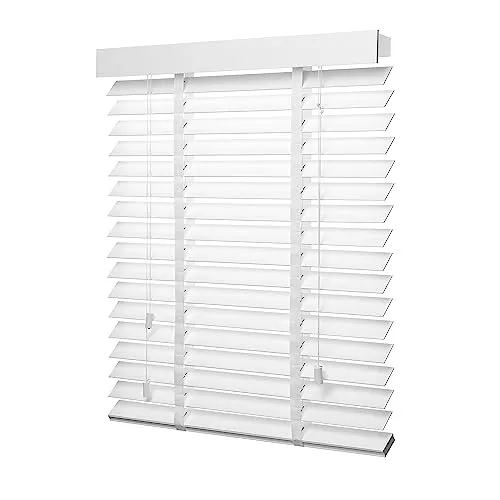 ventanara Premium Holzjalousie 50mm - Wand- und Deckenmontage - Jalousien aus echtem Lindenholz, weiß, blickdicht und einfach zu reinigen. Ideal für stilvolle Fensterdekoration mit Tageslichtdurchlässigkeit.
