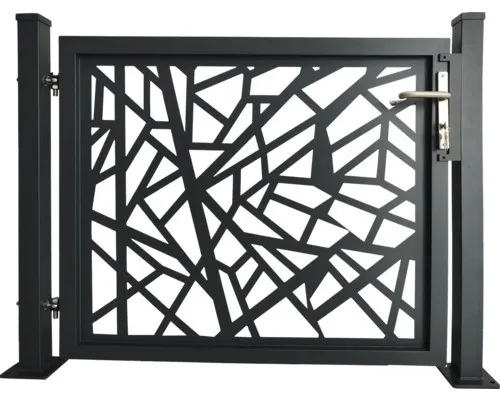 Einzeltor Amsterdam 120 x 100 cm - Stabiles Metalltor in Anthrazit mit robusten Torpfosten, ideal für sichere und stilvolle Gartenzäune.
