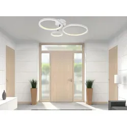 meineWunschleuchte LED Deckenleuchte 71cm mit Dimmfunktion - Moderne LED Deckenleuchte CORNA mit 3 schwenkbaren Ringen. Effiziente Beleuchtung mit 27,5 Watt und 3.200 Lumen, ideal für Wohnzimmer, Schlafzimmer oder Flur. Dimmbar über Schalter für individuelle Lichtgestaltung.