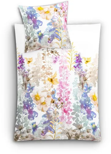 Kleine Wolke Bettwäsche Alcea, Mako-Satin, 2-teilig - Bettwäsche-Set aus hochwertigem Mako-Satin, mit buntem, floralem Print. Ideal für stilvolle Schlafzimmer und pflegeleicht bei 60°C waschbar.