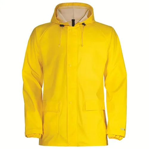Wetterjacke Construction gelb, Größe XL - Arbeits- & Schutzkleidung, bietet optimalen Nässeschutz und bestmöglichen Tragekomfort dank dehnbarer, reißfester PU Regenbekleidung.