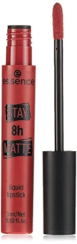 essence STAY 8h MATTE liquid lipstick, flüssiger Lippenstift, Nr. 04 Mad About You, rot, mattierend, matt, farbintensiv, intensiv, ohne Alkohol, ohne Parabene, Mikroplastik Partikel frei (3ml)