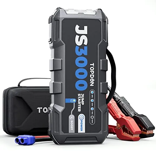 TOPDON JS3000 Jumpstarter 3000A - Booster & Starthilfekabel, leistungsstarker 3000A Kfz-Starter für schnelles Starten von Fahrzeugen, kompakt und tragbar.