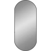 vidaXL Wandspiegel 80x35cm Oval Schwarz - Dekorativer Wandspiegel für Flur und Bad, langlebig mit klarem Spiegelbild und minimalistischer Ästhetik - ideal für kleine Räume.