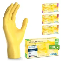 ARNOMED RAINBOW NITRIL SUNFLOWER YELLOW Nitrilhandschuhe gelb puderfrei, VE 100 Stück 8/M