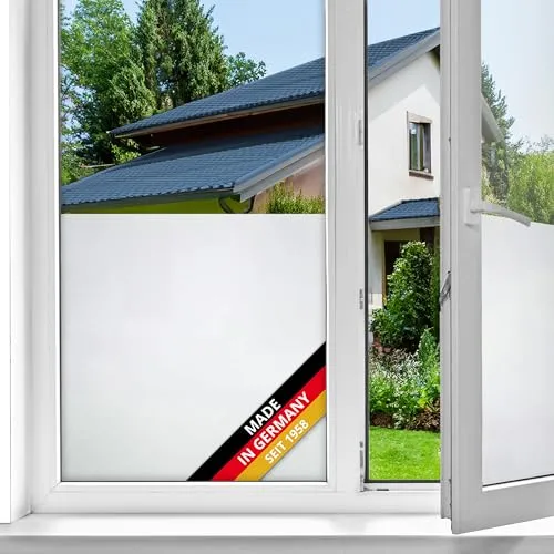 d-c-fix Fensterfolie Frost - 45 cm x 1,5 m – statische Sichtschutzfolie mit modernem Muster für Glasflächen – selbsthaftend, blickdicht, dekorativ