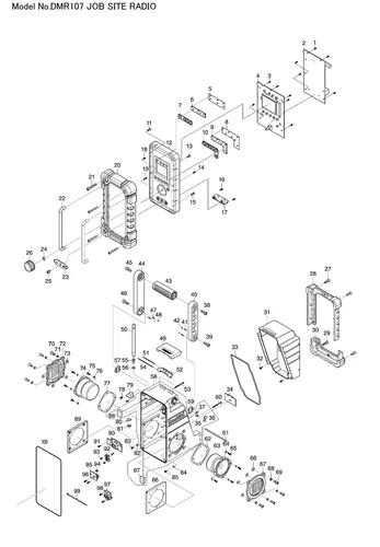 Makita DMR107 Ersatzteile | Akku-Baustellenradio 7,2 V - 18 V | Ersatzteilliste