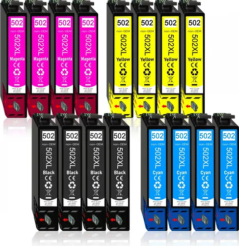 16er Pack Druckerpatronen 502 502XL kompatibel mit Epson XP-5155