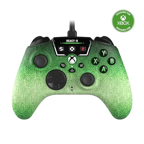 Turtle Beach React-R Controller für Xbox Series X/S - Pixel - PC-Controller mit ergonomischem Design und 15 Tasten. Ideal für Gamer, die Komfort und Kontrolle schätzen. Inklusive 2,5 m USB-C-Kabel für uneingeschränkten Spielspaß!