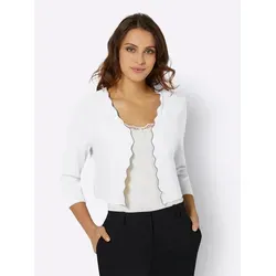 Witt Strickjacke Bolero, ecru – Eleganter Cardigan für jeden Anlass - Stylische 3/4-Arm Bolerojacke in ecru, aus hochwertiger Baumwoll-Viskose-Mischung, perfekt für den Layering-Look und bequem bei Maschinenwäsche.