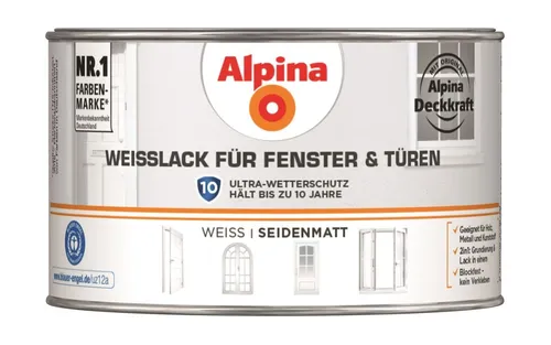 Alpina Weißlack für Fenster & Türen 300ml seidenmatt