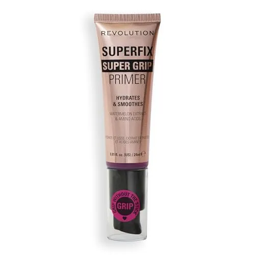 Revolution Superfix Grip Primer - Hydratisierende und glättende Make-up-Grundierung - Gel-Formel für langen Halt - Vegan & Cruelty-Free - 24 ml