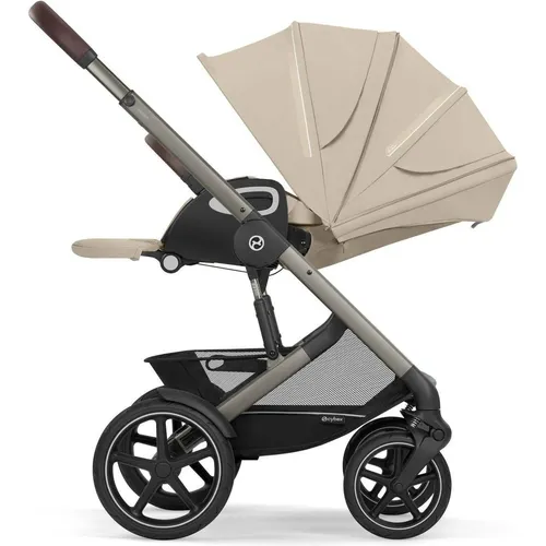 Cybex Talos S Lux Kinderwagen - Almond Beige, Kollektion 2026 - Robuster Kinderwagen für Kinder von 6 Monaten bis 4 Jahren. Mit Allrad-Federung, pannensicheren Reifen und XXL-Sonnenverdeck für optimalen Schutz bei jedem Abenteuer.