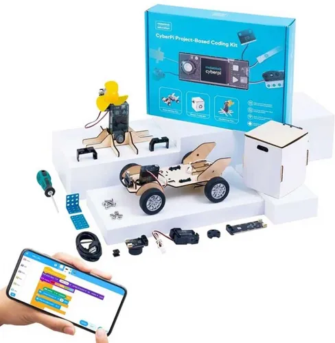 Makeblock CyberPi Projektbasiertes Coding-Set - Baukästen & Bausteine – Lerne Programmierung mit spannenden Projekten wie einem selbstfahrenden Auto und 34+ Online-Lektionen für praktische Erfahrungen.