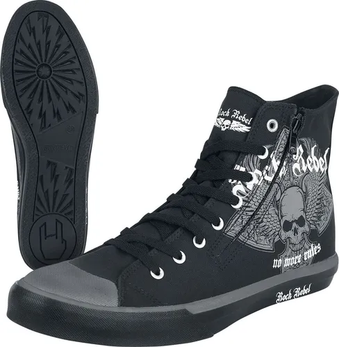 Rock Rebel by EMP Uni schwarze Sneaker mit Totenkopf-Print EU38