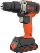 Black & Decker Akku-Schlagbohrschrauber BCD003C1 - Kabelloser 18V Akku-Schlagbohrschrauber mit 2-Gang-Getriebe für präzises Arbeiten in Holz und Metall, inkl. LED-Arbeitslicht und 10 mm Schnellspannbohrfutter.