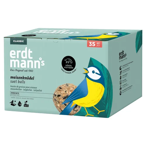 Erdtmanns 35 Meisenknödel ohne Netz Karton umweltfreundlich Vogelfutter