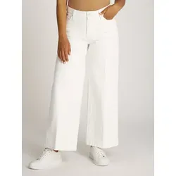 Tommy Hilfiger Weite Jeans WIDE LEG HW LOU mit Logo-Badge, mit Nieten, mit Bügelfalten beige 33