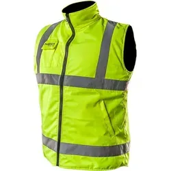 Bezrękawnik Roboczy Dwu Stronny Odbłaskowy Gelb Größe L - Schutzjacke aus hochwertigem, reflektierendem Material für optimale Sichtbarkeit und Sicherheit bei der Arbeit.
