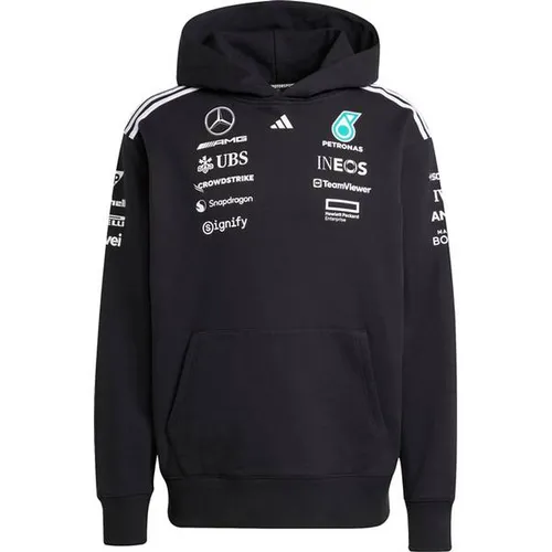 Adidas Herren Mercedes - AMG Petronas Formula ONE Team Hoodie XXL - Sportfan Sweatshirt mit lockerem Schnitt, aus 100 % Baumwolle, inklusive Taschen und gerippten Bündchen, ideal für Fans des Formel-1-Teams.