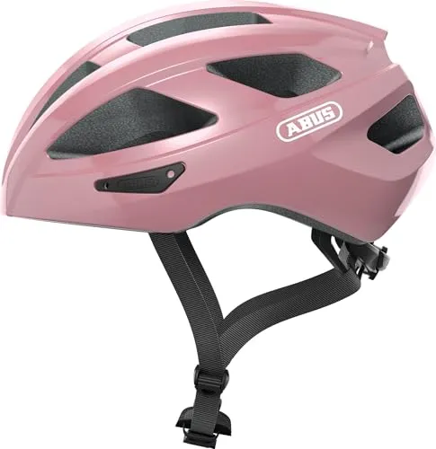 ABUS 67334 Fahrradhelm, Rosa (Shiny Rose), S (51-55 cm) - Fahrradhelm mit In-Mold Fertigung für hohe Stabilität und Stoßabsorption, ideal für Komfort und Sicherheit beim Radfahren. Verstellbares System für perfekte Passform, auch für Zopfträger-innen geeignet.