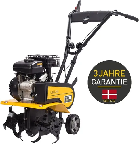 TEXAS Lilli 345 TG - Benzin Motorhacke mit 40 cm Arbeitsbreite, leistungsstarker Dual-Shaft-Antrieb und Rückwärtsgang für müheloses Arbeiten im Garten
