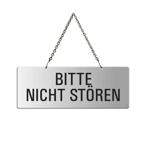 Hängeschild Bitte nicht stören 175 x 65 mm Aluminiumschild Metallkette