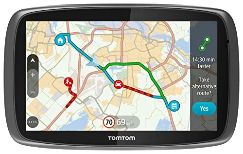 TomTom GO 510 Navigationsgerät - Tragbare GPS-Geräte für Fahrzeuge mit 12,7 cm (5 Zoll) Touchscreen, lebenslangen kostenlosen Weltkarten-Updates und verbesserten Routenplanungsfunktionen für eine stressfreie Navigation.