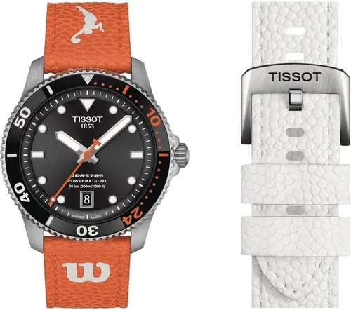 Tissot SEASTAR 1000 WNBA WILSON POWERMATIC 80 - Hochwertige Herren Automatikuhr mit Edelstahlgehäuse, Saphirglas und praktischem Wechselband für individuellen Stil.