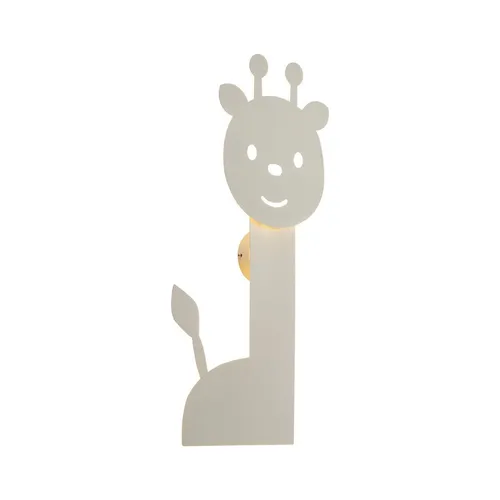 Qazqa Kinder Wandleuchte Beige - Gigi, 3-Stufen-Dimmbar - Die QAZQA Kinder Wandleuchte Gigi in Beige bringt Freude ins Kinderzimmer! Mit ihrer verspielten Giraffenform und der dimmbaren LED sorgt sie für eine gemütliche Atmosphäre – ideal zum Lesen und Träumen.