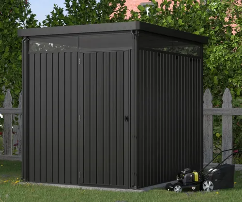 KONIFERA Gerätehaus Stefano mini, BxT: 204x245 cm, Metall - Geräteschuppen aus feuerverzinktem Stahl, mit Einflügeltür und 4,4 m² Grundfläche, ideal für die sichere Aufbewahrung von Gartengeräten.
