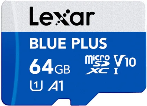 Lexar BLUE PLUS, 64 GB, MicroSDXC, UHS-I, 100 MB/s, Class 1 (U1), V10