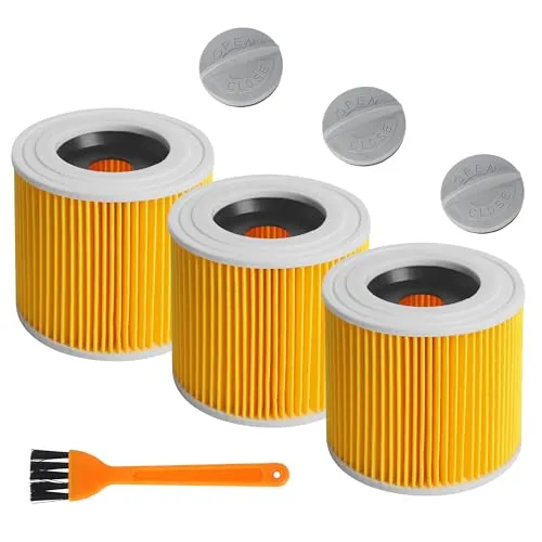 Stück Filter Für Kärcher Staubsauger，Patronenfilter Kompatibel KäRcher Wd3 Filter ，Für Kärcher [WD3,WD2,WD1,MV3,MV2,A,K,KNT,NT,SE,VC] ersetzt 6.414-552.0, 6.414-772.Ersatzfilter Staubsaugerfilter 3