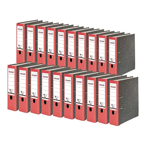 Original Falken 20er Pack Recycling-Ordner Wolkenmarmor - Ordner für DIN A4 mit griffigem Wolkenmarmor-Design, CO2-neutral und mit Blauer Engel zertifiziert. Ideal für ein umweltbewusstes Büro!