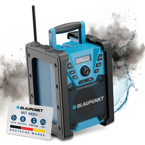 Blaupunkt BSR 300 - Tragbares Baustellenradio mit Bluetooth 5.3, robust und kraftvoll mit 10 Watt RMS für optimale Unterhaltung überall