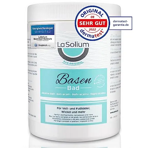 LaSolium Basenbad, Basisches Badesalz für entspannende Bäder, 650g - LaSolium Basenbad: Hochwertiger Badezusatz für entspannende Voll- und Fußbäder. Ideal zur Unterstützung der Hautpflege mit geprüften Inhaltsstoffen. Frei von Duft- und Farbstoffen, perfekt für empfindliche Haut.