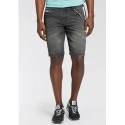 Bruno Banani Jeansshorts (Set, 2-tlg., mit Band) bequemer Sitz, gerade Beinform, mit praktischen Taschen grau 36