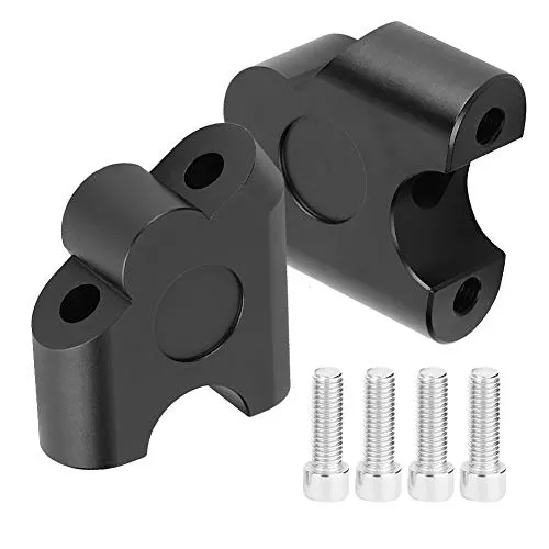 KIMISS 2Pcs 22mm Universal Motorrad Lenker Riser Lenker Clamp Back Move Mount Adapter(Schwarz)