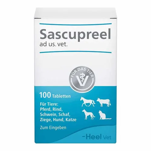 Sascupreel ad us. vet. Tabletten - Tierarzneimittel für Hunde, Katzen, Pferde und mehr. Unterstützt die Heilung mit natürlichen Inhaltsstoffen – Made in Germany.