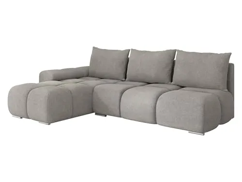 Mirjan24 Ecksofa Bukirt mit Bettkasten, 3 Sitzer L-Form Sofa mit Schlaffunktion, Eckcouch für Wohnzimmer, Couch mit Bettfunktion (Velo 633, Seite: Links)