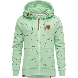 REPUBLIX Damen Kapuzenpullover LOLA - Mintfarbener Zipper Hoodie - Sweatjacke in Mint, aus 65% Baumwolle und 35% Polyester, ideal für lässige Outfits und optimalen Tragekomfort.