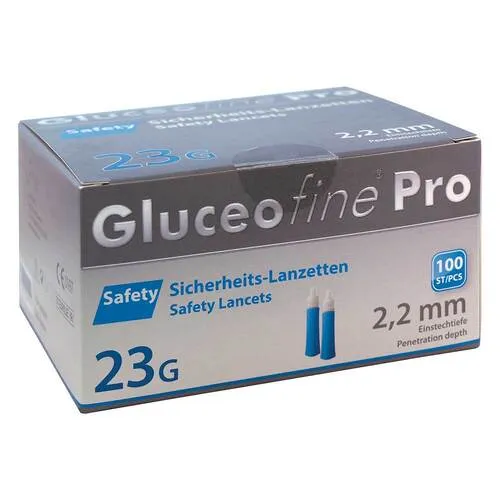 Gluceofine Pro Safety Sicherheits-Lanzetten 23 G 2,2 mm 100 St