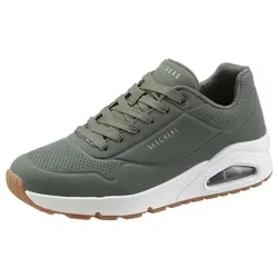 Skechers Herren UNO Stand on Air Sneaker - Olive White Gum, 46 EU - Herren-Sneaker mit glattem Obermaterial und flexibler Traktionslaufsohle für optimalen Komfort und Stil im Alltag.