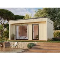 Palmako Holz-Gartenhaus Johanna Flachdach Unbehandelt 562 cm x 339 cm 16,6 m²