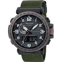 Casio PRW-6600YB-3ER Herren-Armbanduhr, Edelstahl-Gehäuse - Grün/Schwarz - Chronograph mit Full-Auto LED Light, Solarbetrieb und umfangreichen Funktionen wie Höhenmesser und Weltzeit - ideal für Outdoor-Abenteuer.