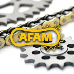 Afam Standard Kettensatz Stahl - Gold - Motorradzubehör mit präziser Fertigung für optimale Leistung, ideal für sicheres und unbeschwertes Fahrvergnügen. Vertrauen Sie auf über 40 Jahre Erfahrung von AFAM!