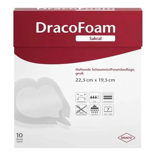 Dracofoam sakral groß 19,5x22,5 cm haftend Verband 10 St