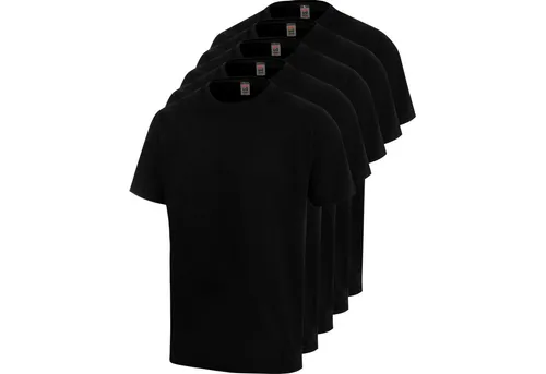 WÜRTH MODYF Herren Arbeitsshirts 5er Pack in Schwarz - bequeme, atmungsaktive T-Shirts aus Baumwolle für Arbeit und Freizeit in Größe S