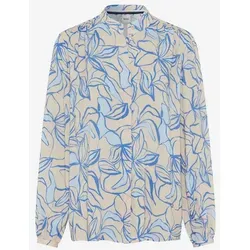 BRAX Feel Good Style VIVI Almond 42 - Modische Damenbluse - Damenbluse mit floralem Print, Stehkragen und versteckter Knopfleiste aus reiner Viskose für ein angenehmes Tragegefühl.